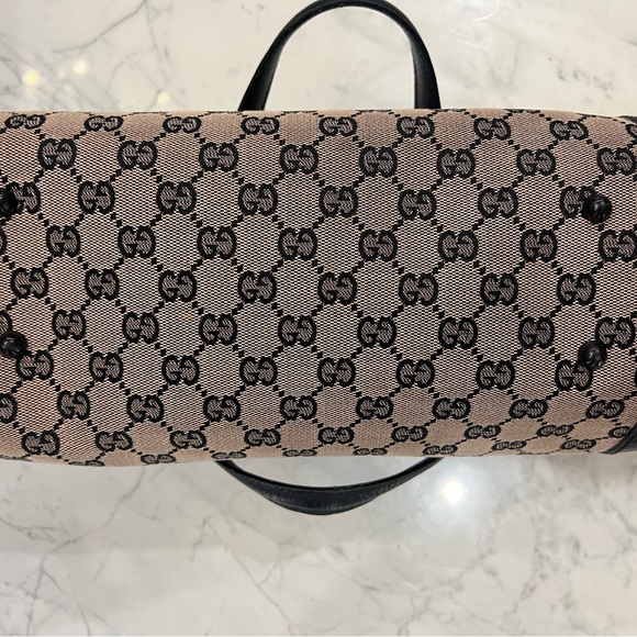 Gucci logo printed baguette shaped bag with bamboo detailing - Picture 3 of 7